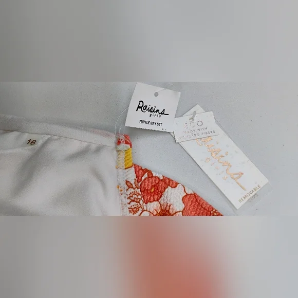 Raisins Bikini Swimwear Top Padded Girls Sz 16 Lined Adjustable Straps V-3 - Picture 8 of 9